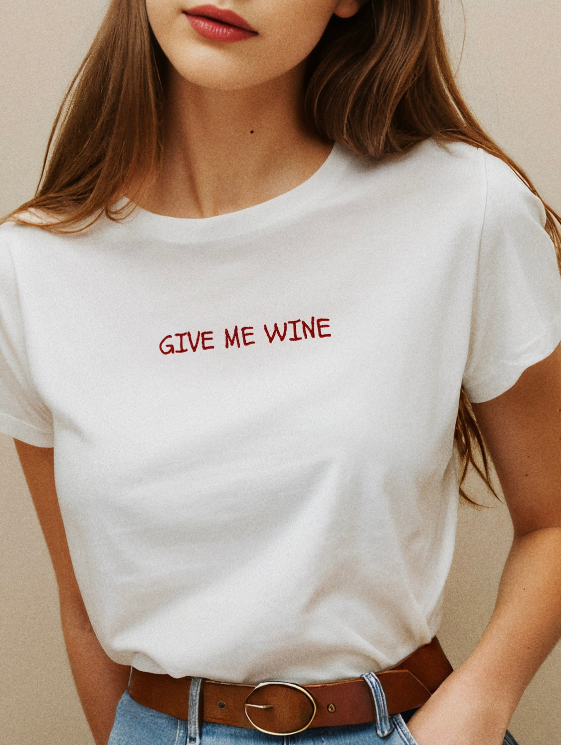 Le T-shirt Brodé Give Me Wine