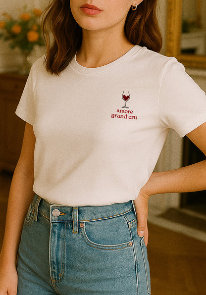 Le T-shirt Brodé Amore Grand Cru